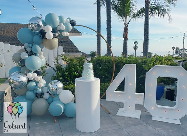 Marble balloon with Marquee numbers
