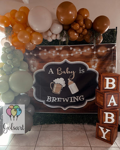 "A baby is brewing" baby shower